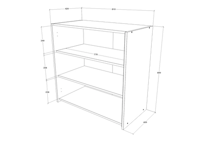 Comoda haaus Malmo, 2 Usi, Stejar Alb/Antracit, 81 x 42 x 80 cm