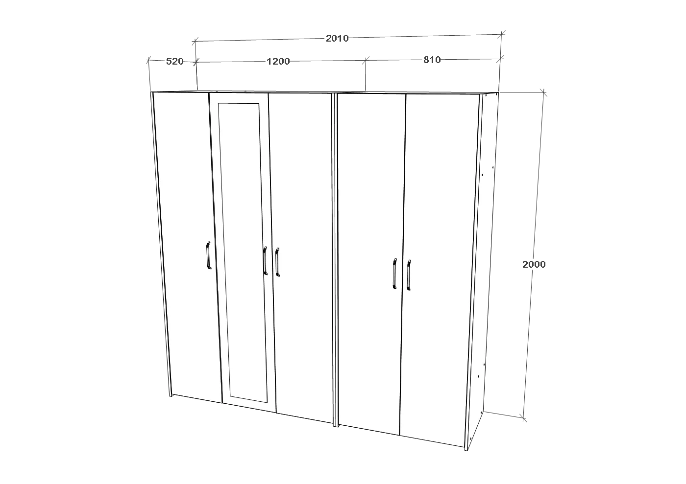 Dressing haaus Malmo V2, Stejar Alb/Antracit, L 201 cm