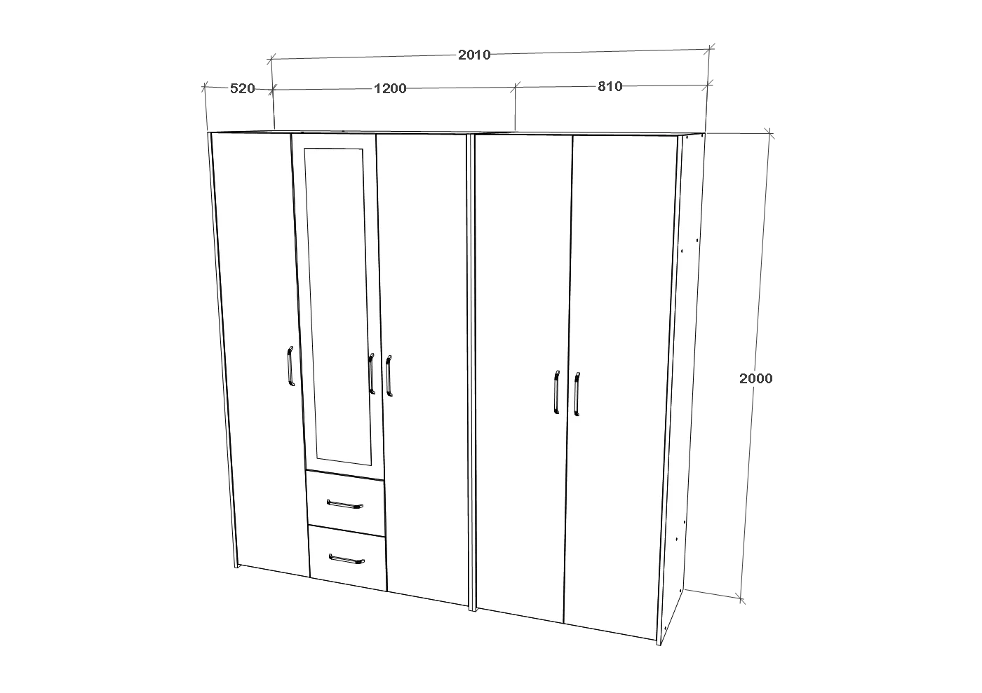 Dressing haaus Malmo V3, Stejar Artisan/Argila, L 201 cm