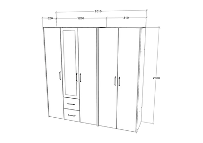 Dressing haaus Malmo V3, Stejar Artisan/Argila, L 201 cm