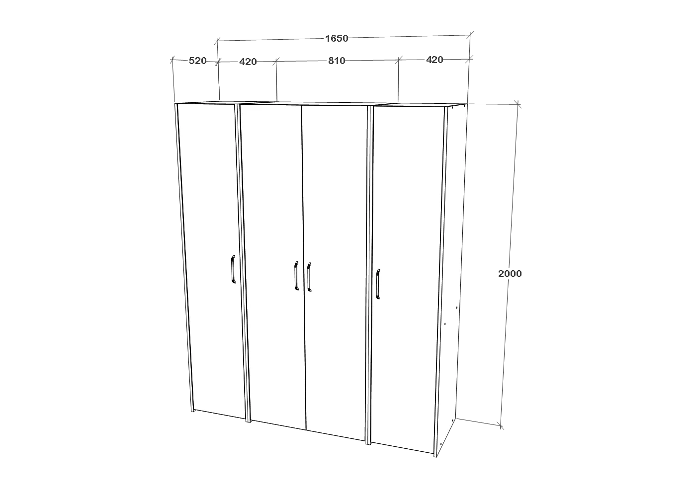 Dressing haaus Malmo V4, Stejar Alb/Antracit, L 165 cm