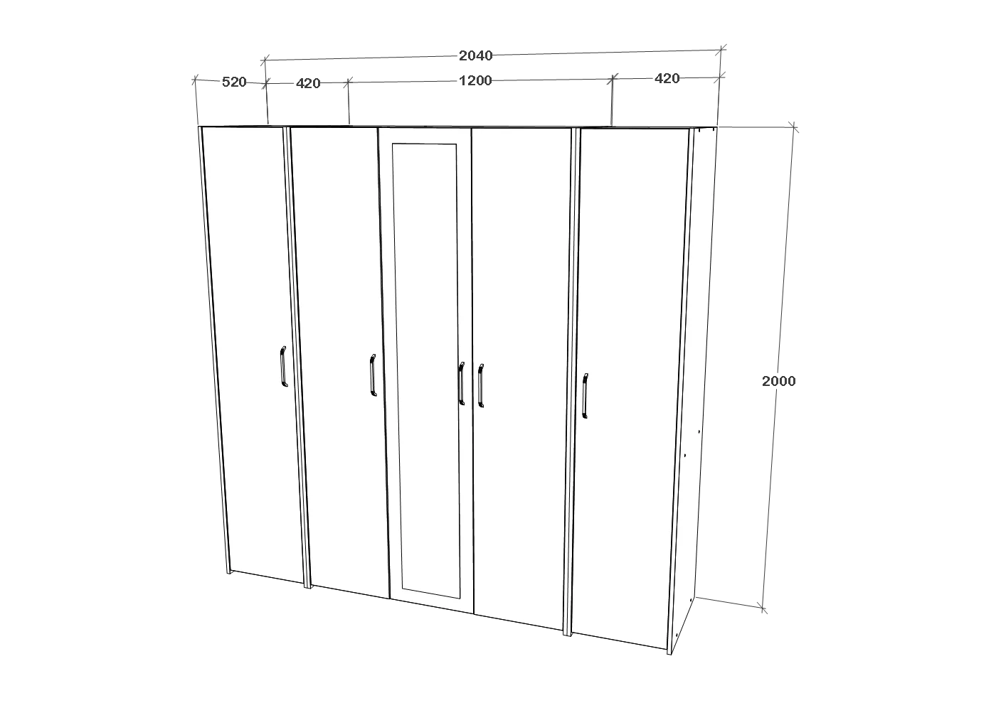 Dressing haaus Malmo V5, Stejar Artisan/Argila, L 204 cm