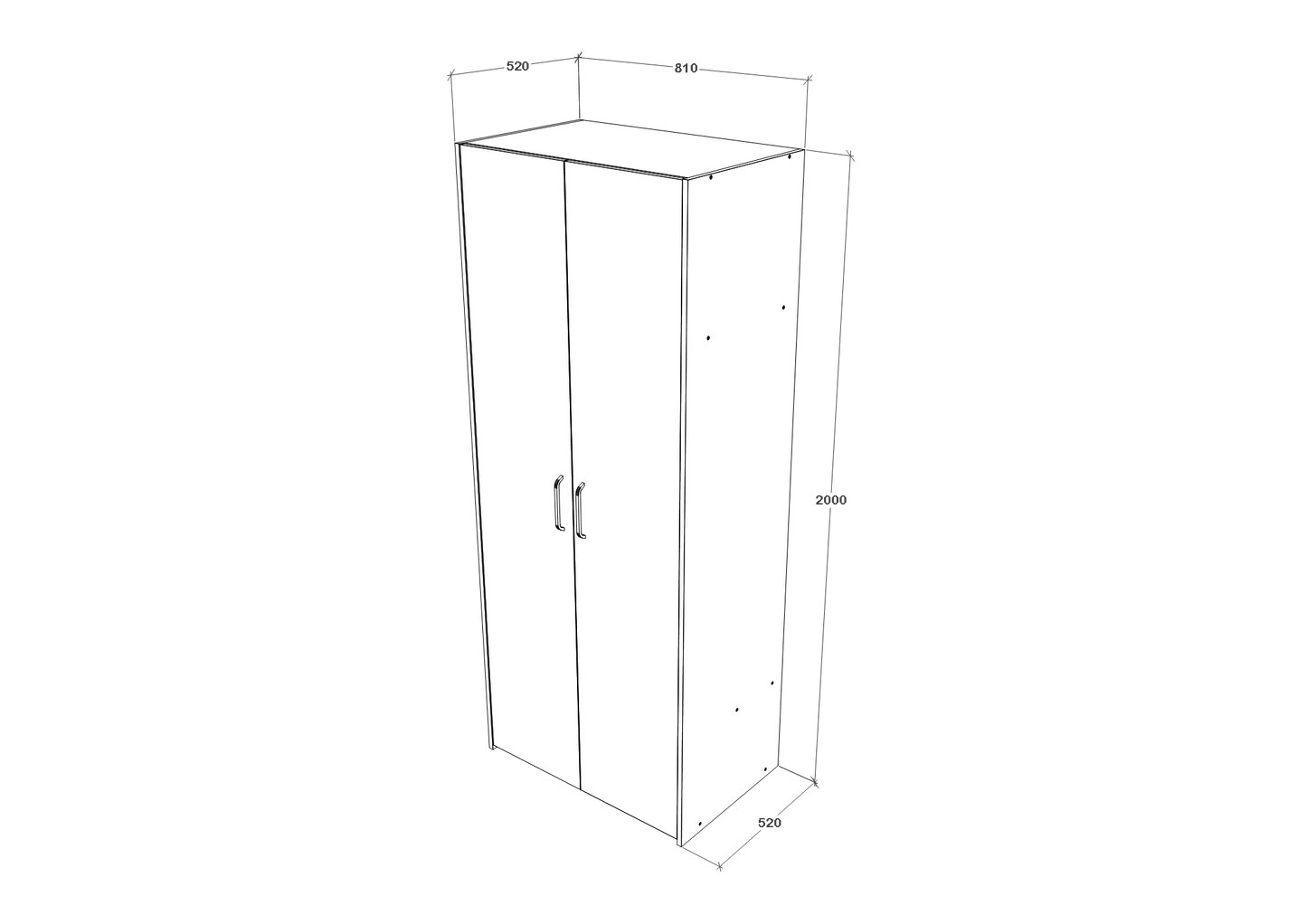 Dulap haaus Malmo, 2 Usi, Stejar Alb/Antracit, 81 x 52 x 200 cm