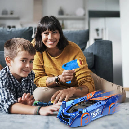 Masina cu telecomanda Anti Gravitationala RC Car, Merge pe Pereti, Control Pistol cu Laser, Acumulator cu Incarcare USB, Pentru copii +6 ani, Albastru - 221.ro