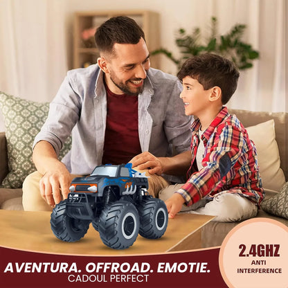 Masina cu telecomanda RC Timebox, 1:16, 4x4, Monster Truck, Negru/Albastru