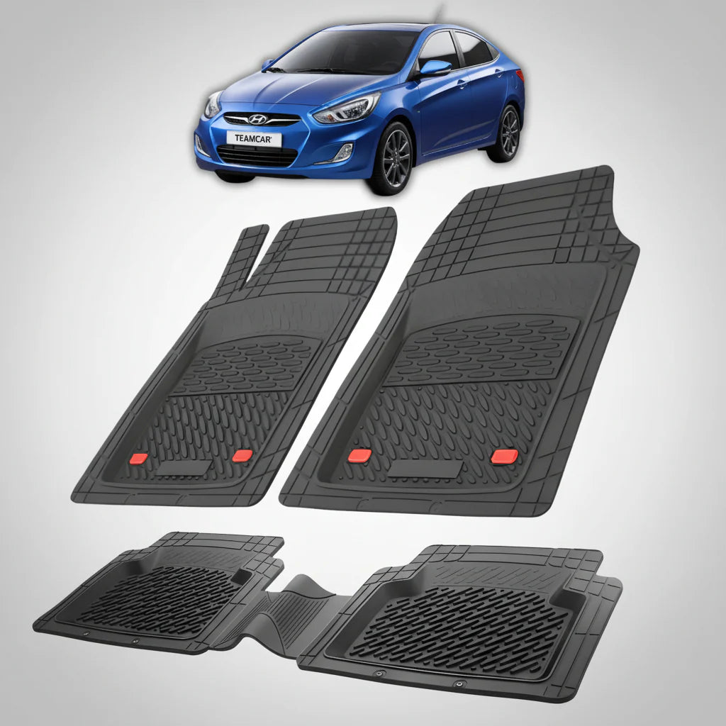 Covorase Auto Hyundai Accent IV (RB: 2010–2015) - Cauciuc Tip Tavita-Black