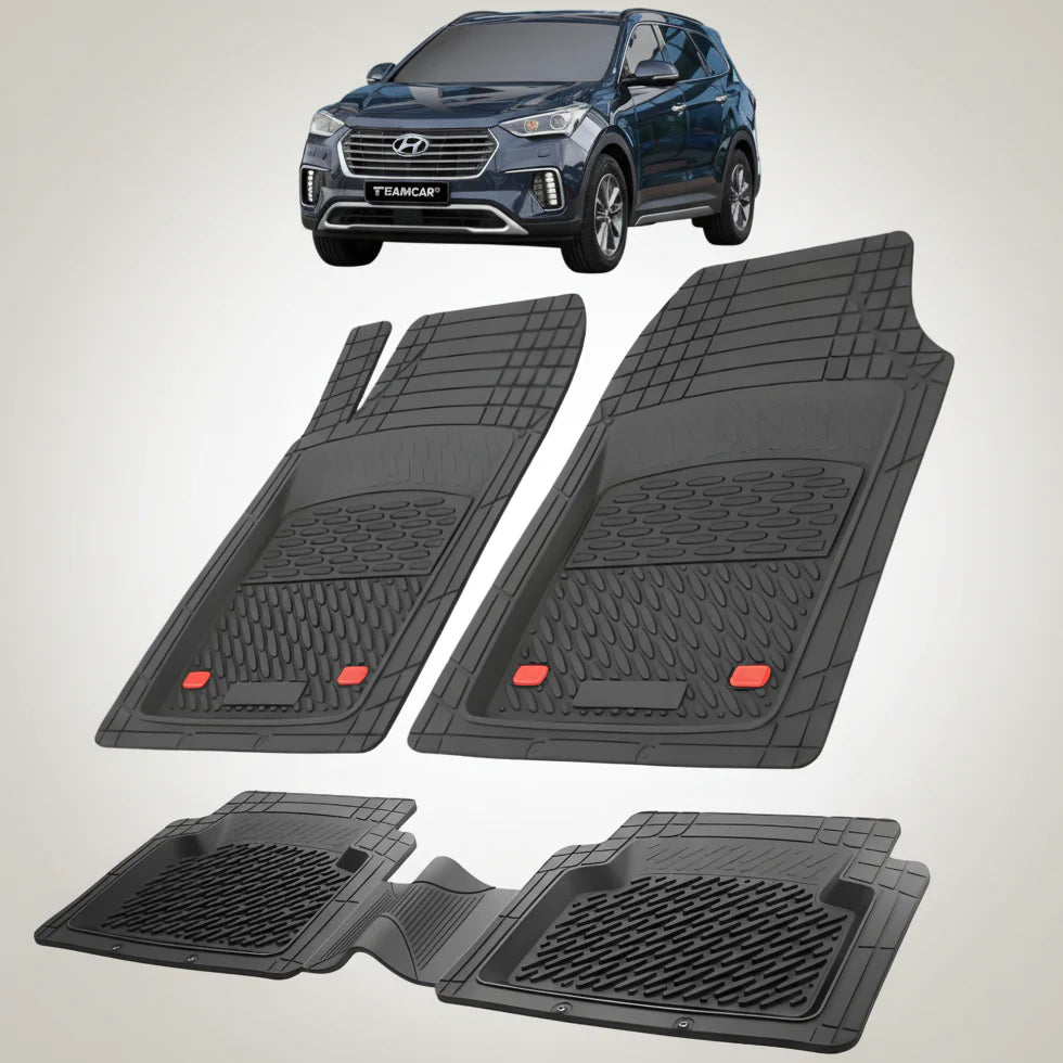 Covorase Auto Hyundai Grand Santa Fe (2016–2018) - Cauciuc Tip Tavita-Black