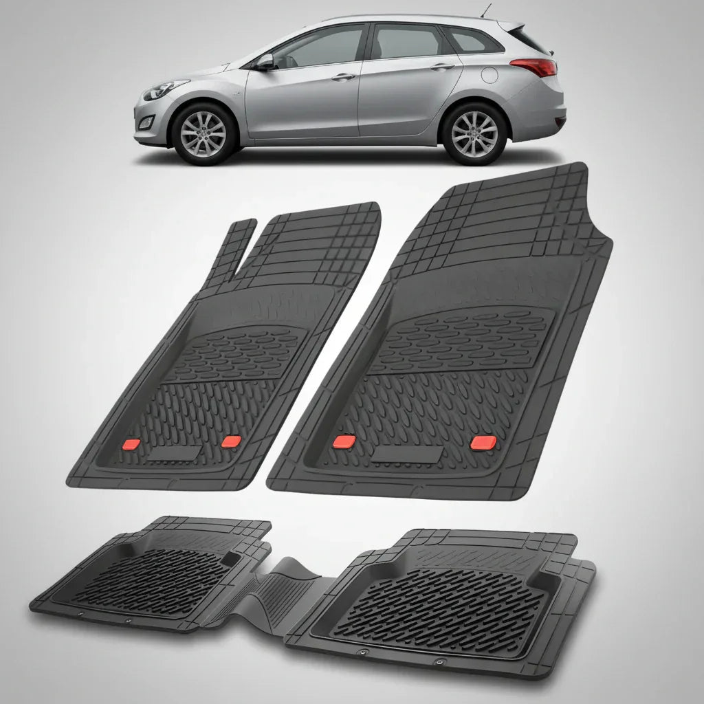 Covorase Auto Hyundai i30 II Tourer (2012-2017) - Cauciuc Tip Tavita -Black