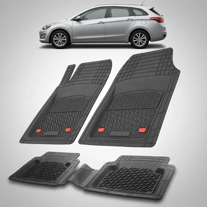 Covorase Auto Hyundai i30 II Tourer (2012-2017) - Cauciuc Tip Tavita -Black