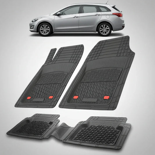 Covorase Auto Hyundai i30 II Tourer (2012-2017) - Cauciuc Tip Tavita -Black