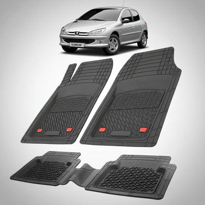 Covorase Tavita Cauciuc Compatibile Peugeot 206 (5 usi Facelift) 2003–2009 Black