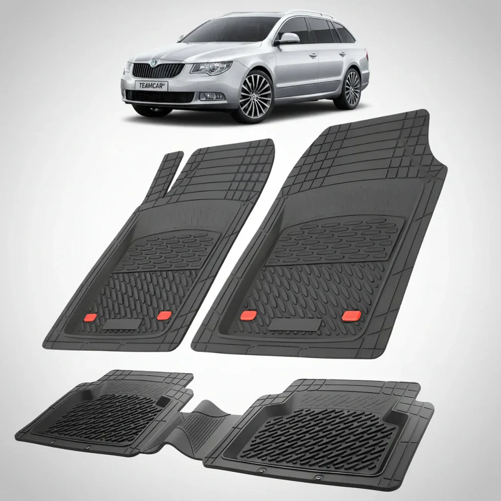 Covorase Skoda Superb II Combi Tavita Cauciuc Compatibile 2008–2015 | Negru