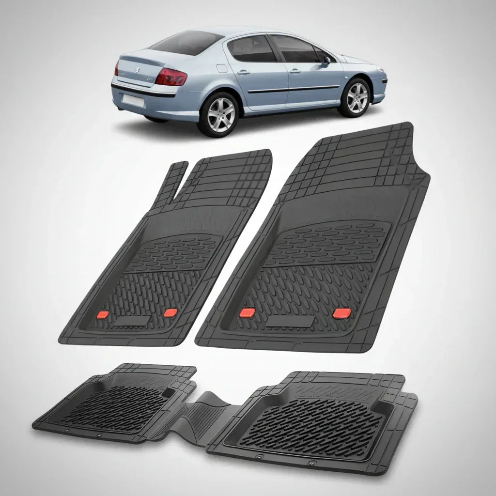 Covorase Auto Tip Tavita Compatibile Peugeot 407 Sedan (2004-2010) Negru - 221.ro
