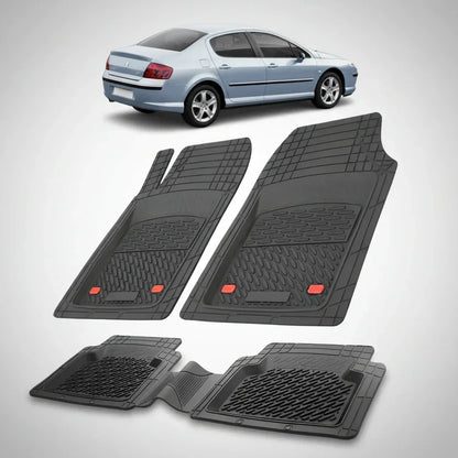 Covorase Auto Tip Tavita Compatibile Peugeot 407 Sedan (2004-2010) Negru - 221.ro