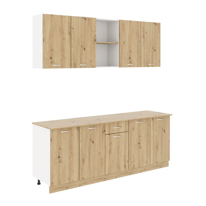 Set Bucatarie haaus Nisa, Stejar Artisan/Alb, L 200 cm