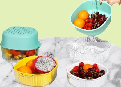 Set strecuratoare cu bol detasabil, Naimeed D5348, plastic, 31x27X12cm, Galben