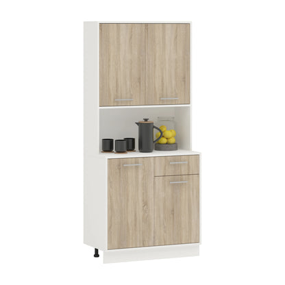 Bufet haaus Oma, Stejar Sonoma/Alb, L 84 cm