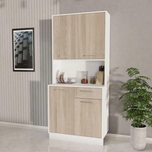 Bufet haaus Oma, Stejar Sonoma/Alb, L 84 cm
