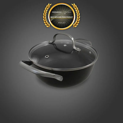 Cratita din fonta tip fagure cu capac de sticla OTI, diametru 20cm, capacitate 2l 181653 / OTI 0014