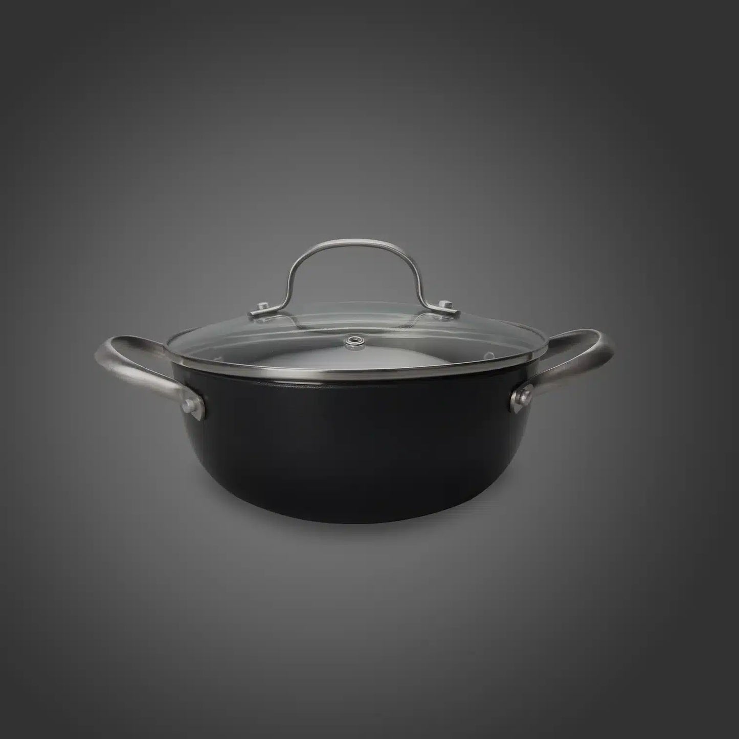 Cratita din fonta tip fagure cu capac de sticla OTI, diametru 20cm, capacitate 2l 181653 / OTI 0014