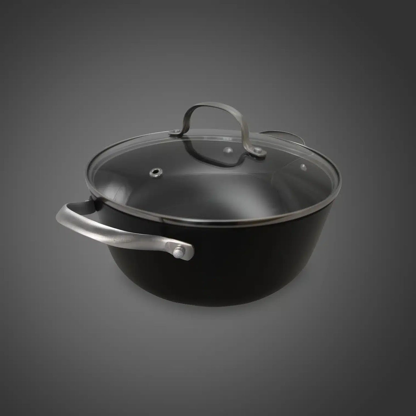 Cratita din fonta tip fagure cu capac de sticla OTI, diametru 24cm, capacitate 3.5L 181654 / OTI 0015