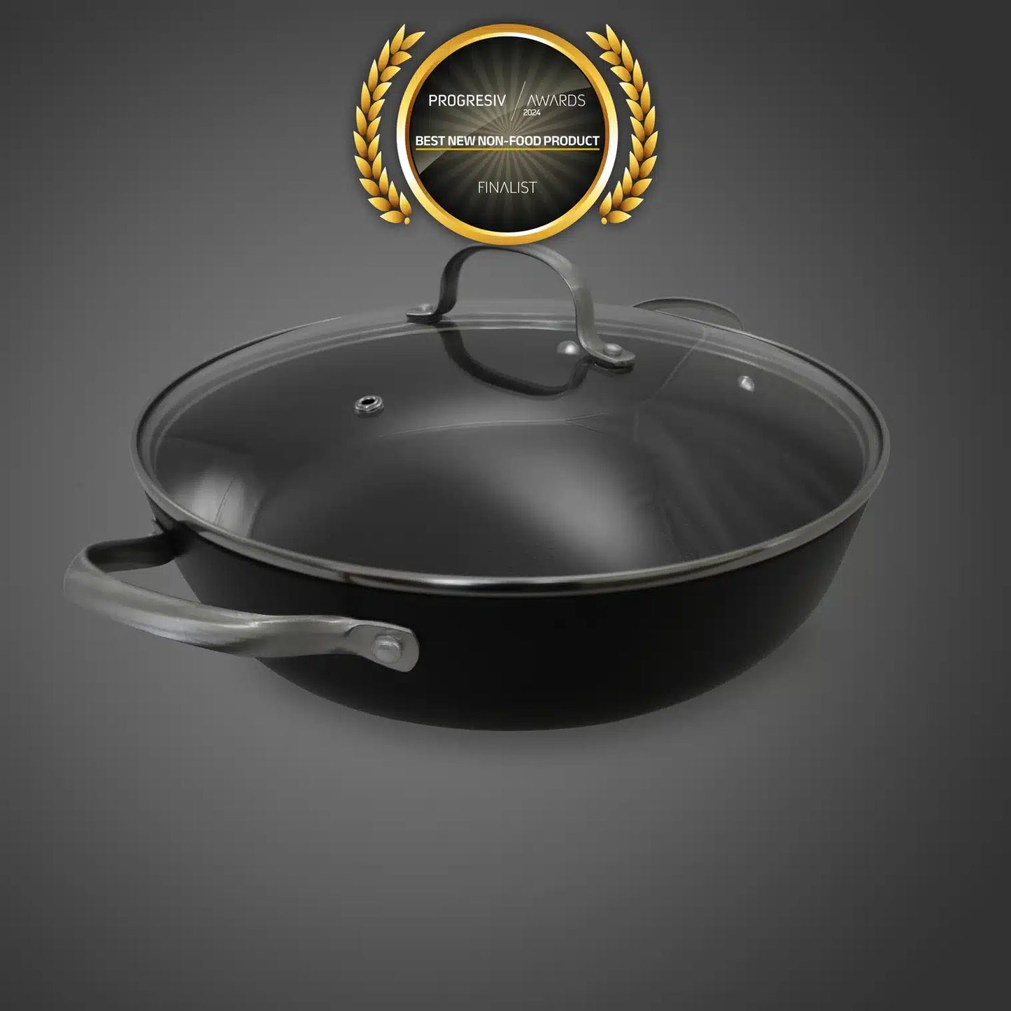 Cratita din fonta tip fagure cu capac de sticla OTI, diametru 30cm, capacitate 4.5L 181655 / OTI 0016