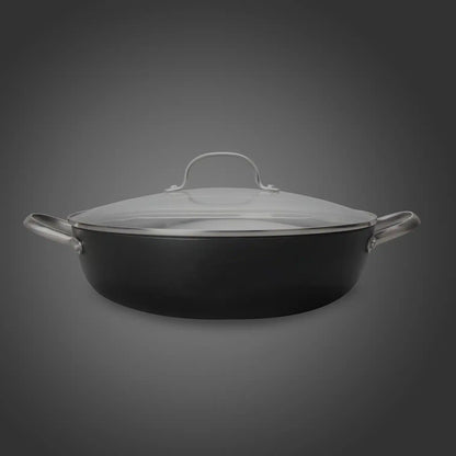 Cratita din fonta tip fagure cu capac de sticla OTI, diametru 30cm, capacitate 4.5L 181655 / OTI 0016