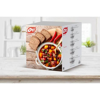 Set 5 oale emailate si capace din sticla OTI, diametre 16/18/20/22/24 / OTI 0017