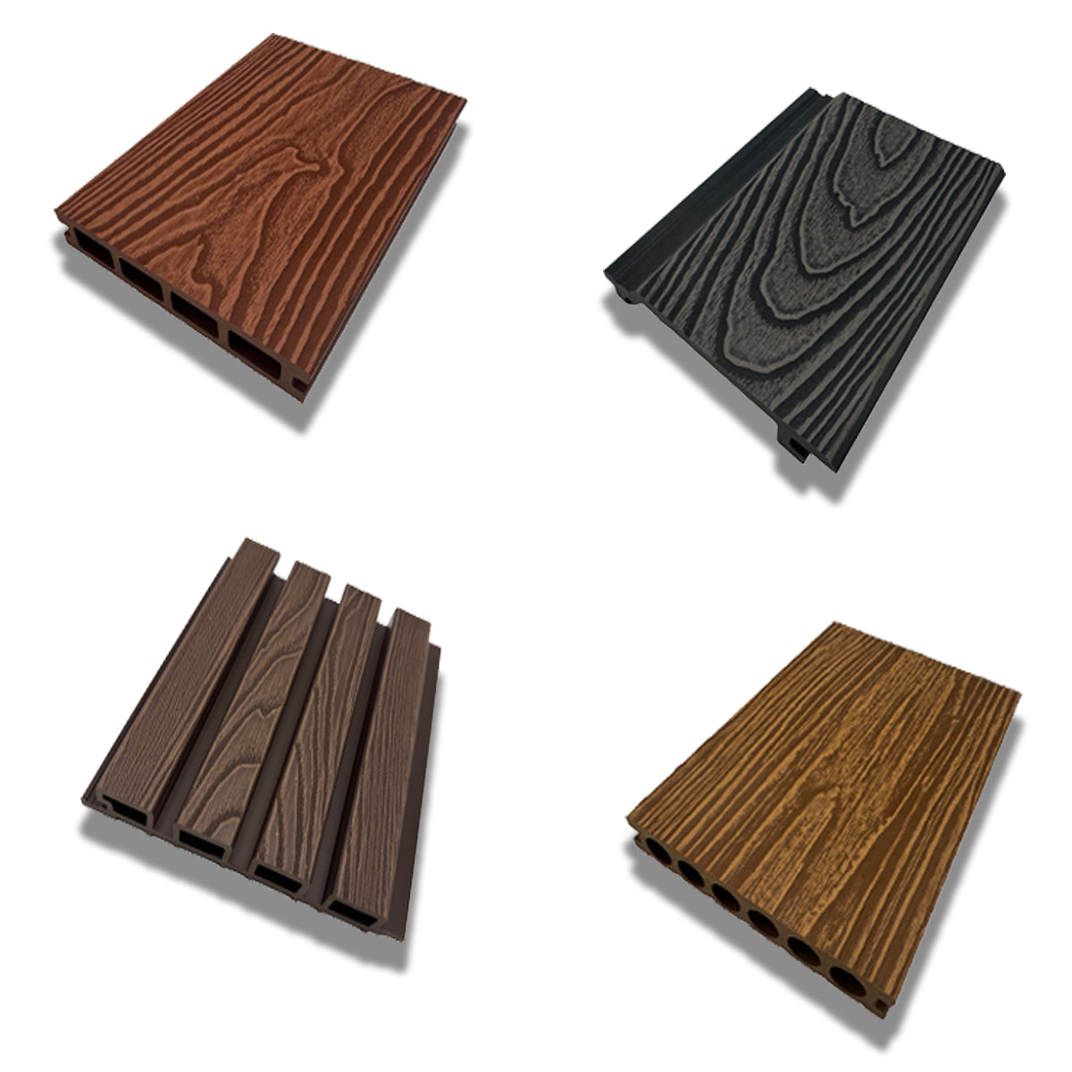 Mostrar WPC exterior – lambriu + pardoseală, Naimeed P2, 4 modele,dimensiuni 14x20cm