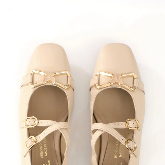 Ballerina Mary Jane Crème | Butterfly Bow