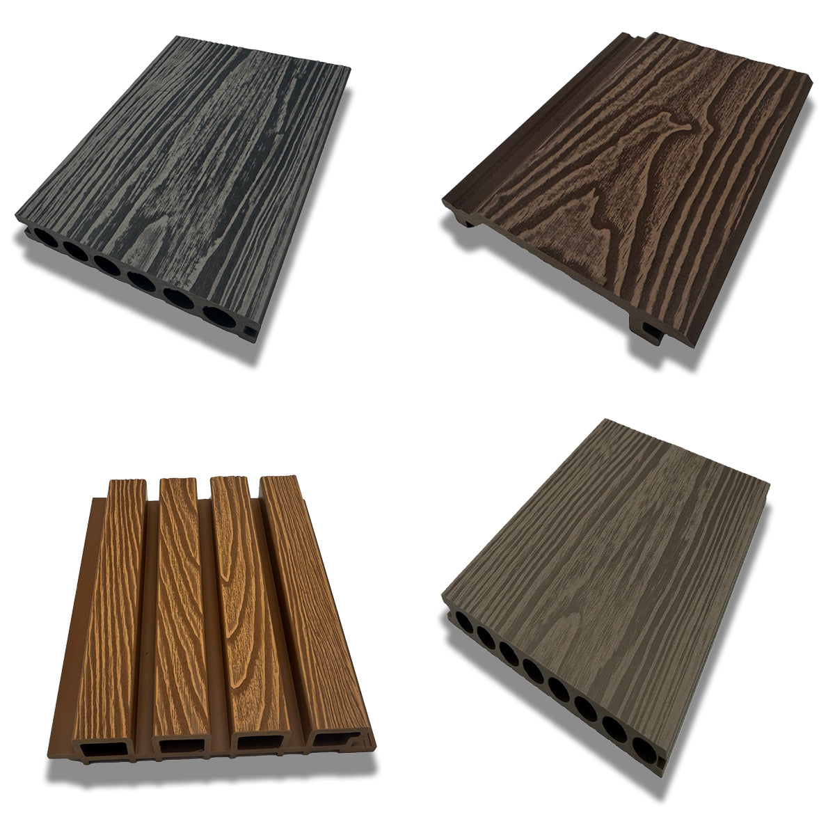 Mostrar WPC exterior – lambriu + pardoseală, Naimeed P4, 4 modele,dimensiuni 14x20cm