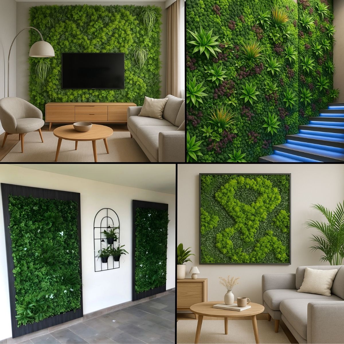 Panou din plante artificiale,cu frunze, Naimeed D7430, Multicolor, 100x100 cm