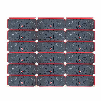 PANTOFAR 18 COMPARTIMENTE, Naimeed P18R, 135x35x108cm, Rosu/Negru