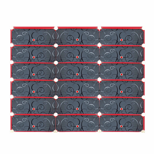 PANTOFAR 18 COMPARTIMENTE, Naimeed P18R, 135x35x108cm, Rosu/Negru