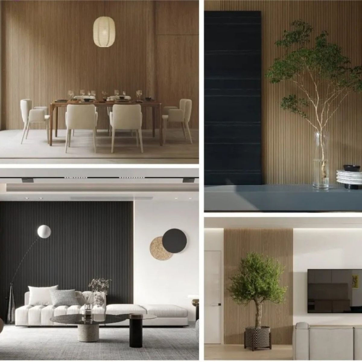 Panou decorativ riflaj WPC, montaj rapid, rezistenta ridicata, Naimeed D7527, 260x16.8x2.3cm, gri