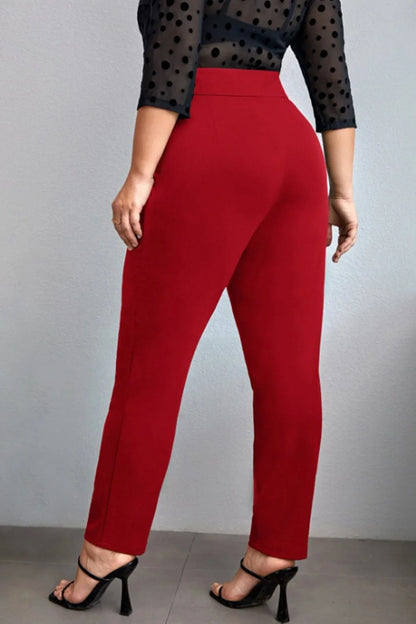 Pantaloni dama marimi mari cu nasturi PTS002