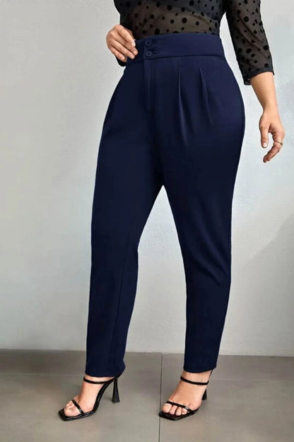 Pantaloni dama marimi mari cu nasturi PTS002