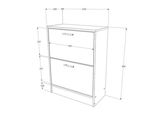 Pantofar Rin, 2 Usi, Stejar Bronz, 63 x 30 x 85 cm