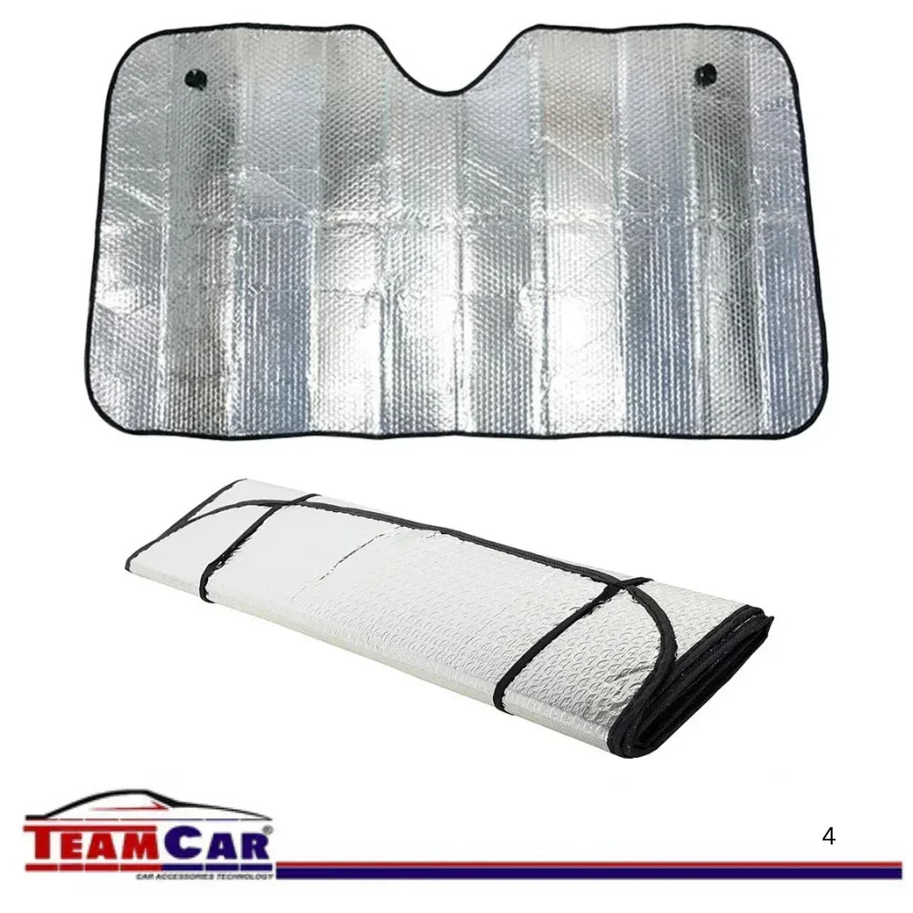 Parasolar Auto TeamCar® 140x70 cm – Aluminiu Dublu cu Ventuze - 221.ro