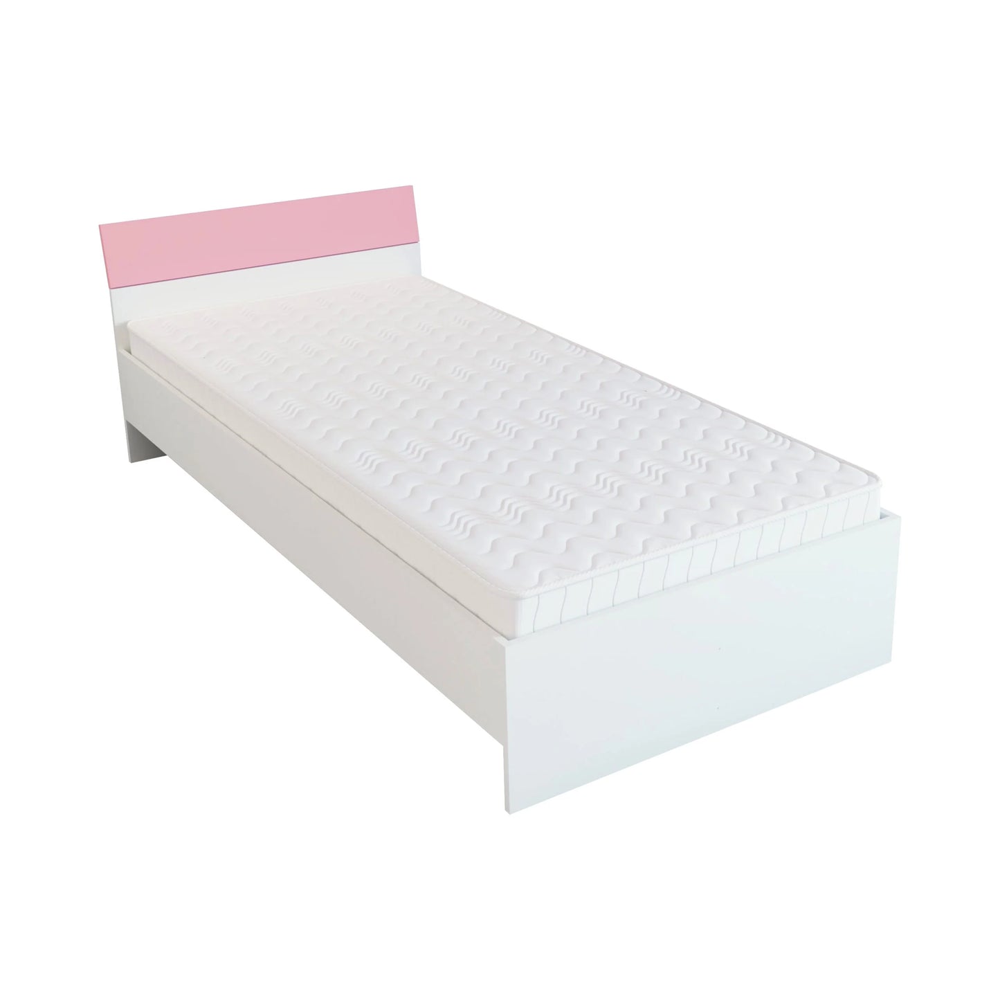 Pat Leco, 200 x 90 cm, saltea spuma inclusa, Alb/Roz