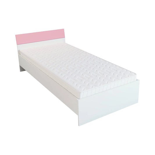 Pat Leco, 200 x 90 cm, saltea spuma inclusa, Alb/Roz