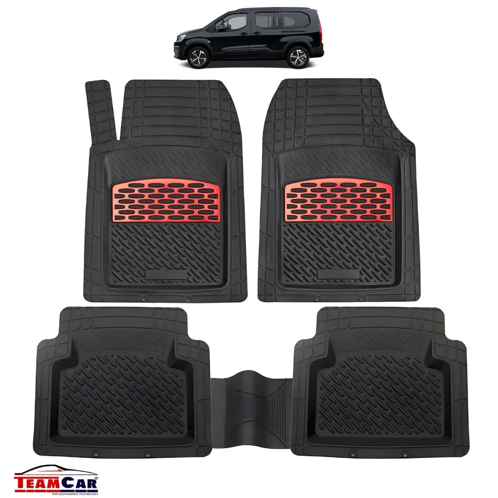 Covorase Auto TeamCar® Tip Tavita Compatibile Peugeot Partner/Rifter (2018-2024) Red - 221.ro