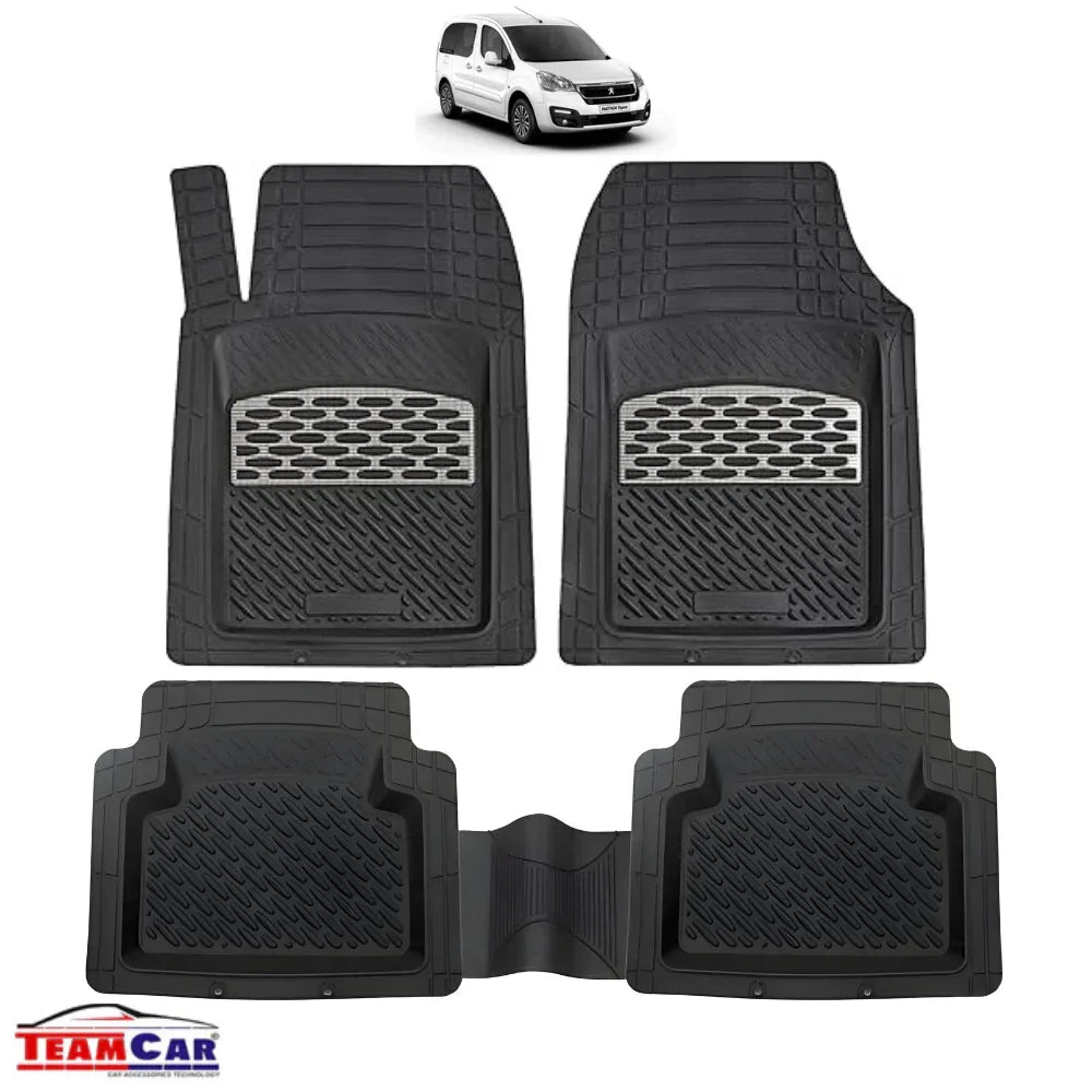 Covorase Auto TeamCar® Tip Tavita Compatibile Peugeot Partner II Tepee (2008-2018) Material Rezistent Carbon - 221.ro