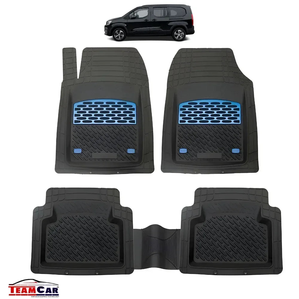 Covorase Auto TeamCar® Tip Tavita Compatibile Peugeot Partner/Rifter (2018-2024) Material Rezistent Blue - 221.ro