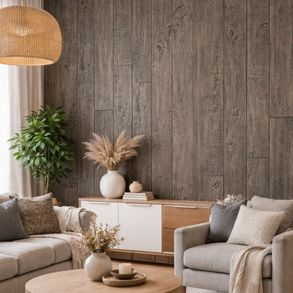 Panou decorativ 3D, imitatie lemn, ultraușor, Naimeed D7603, pentru interior și exterior, 120x60x1cm, Bej