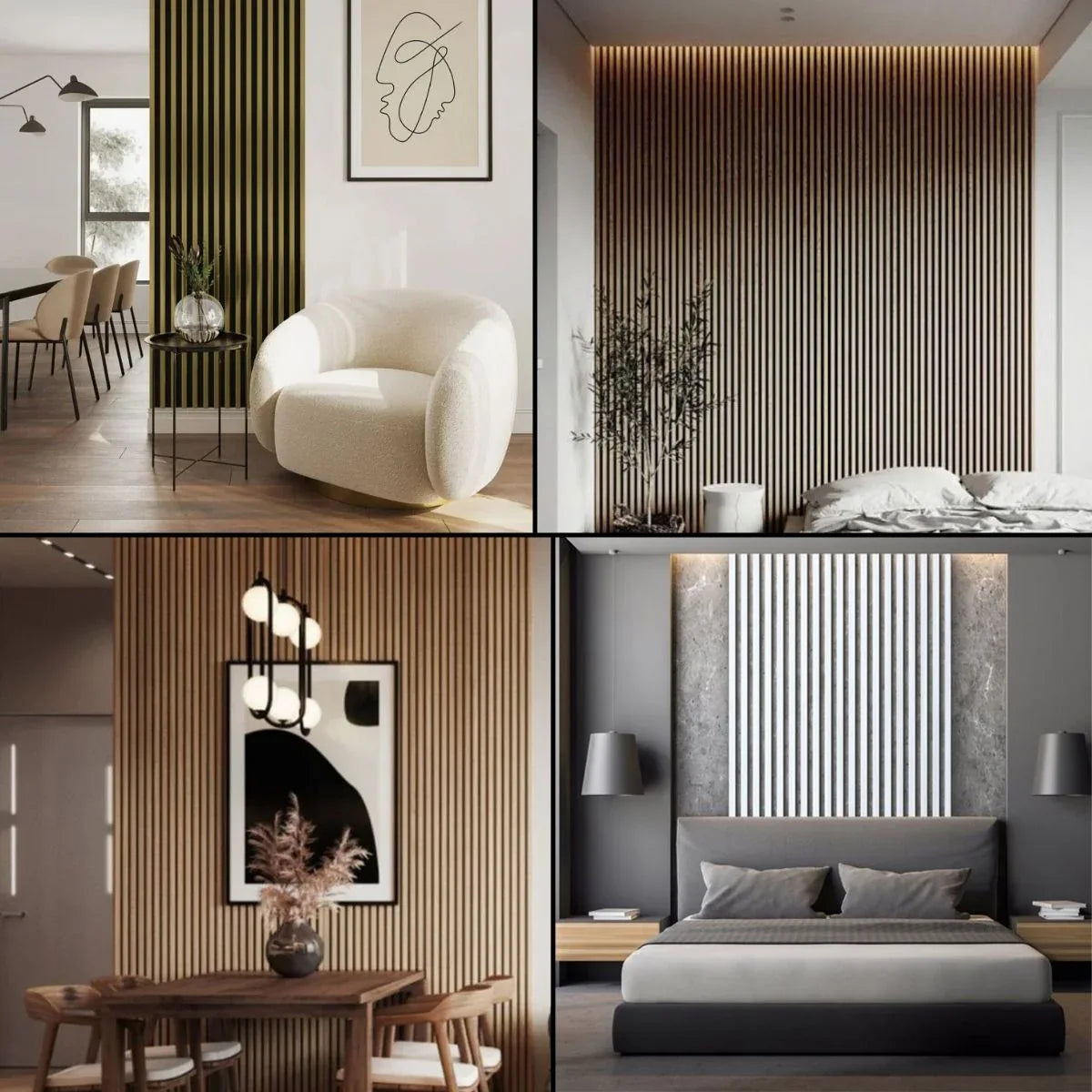 Panou decorativ, riflaj, polimer rigid, Naimeed D7631, Dimensiuni 270x11.8x1.1cm, Alb - 221.ro