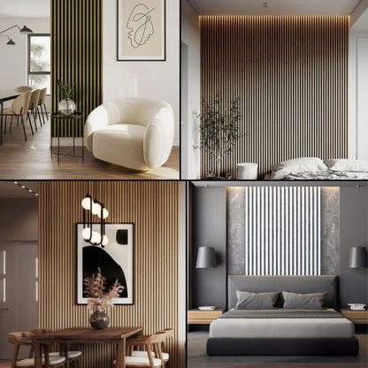 Panou decorativ, riflaj, polimer rigid, Naimeed D7623, Dimensiuni 270x16.5x1.1cm, Alb/Auriu - 221.ro