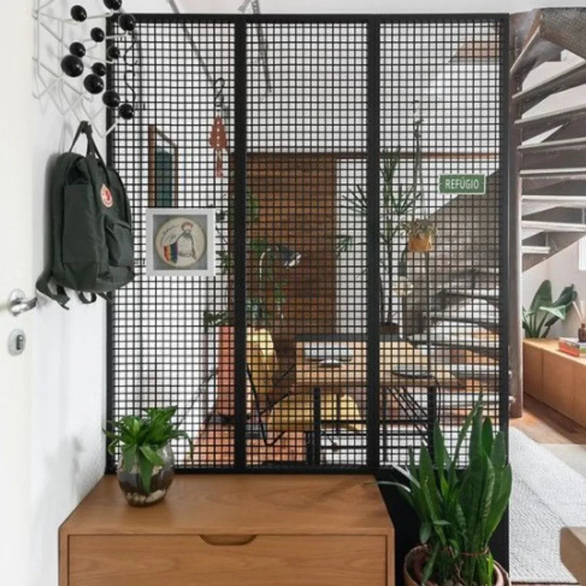 Paravan metalic cu roți pivotante 360°, Naimeed D7462, ideal pentru organizare și expoziții, Dimensiuni 100x229cm, Negru - 221.ro