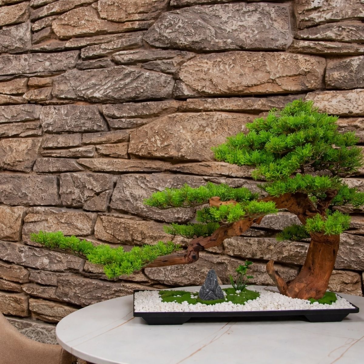 Panou decorativ 3D, efect piatră naturală, ultraușor, Naimeed D7597, pentru interior și exterior, 120x78x3cm, Maro espresso