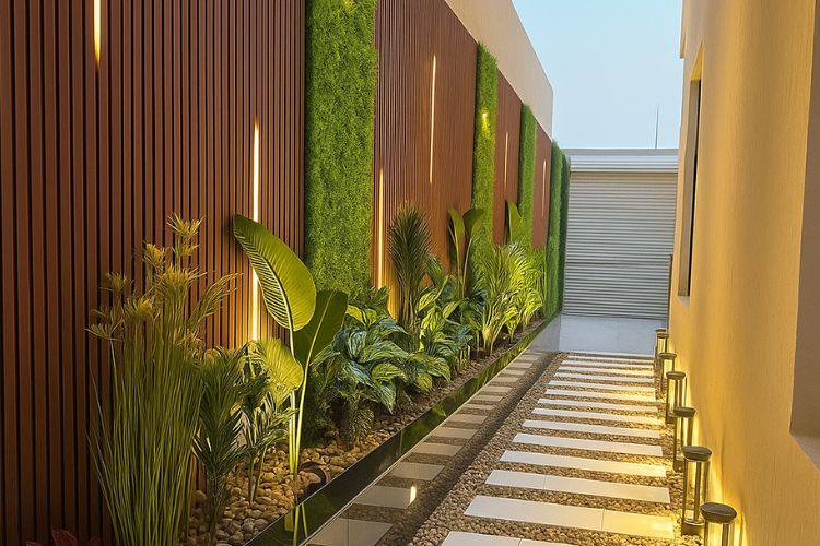 Lambriu decorativ riflaj WPC, pentru exterior, montaj rapid, rezistenta ridicata, Naimeed D7497, 280x14.8x2.1cm, Stejar gri